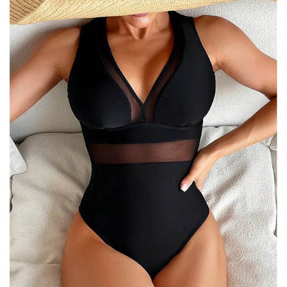 Buy Center 2025 Black Net Sexy One Piece Swimwear - Push Up Design - Buy Center UK