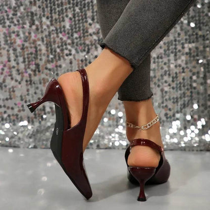 Buy Center Women's Heeled Slingbacks - Elegant Buckle Pointed Toe - Buy Center UK