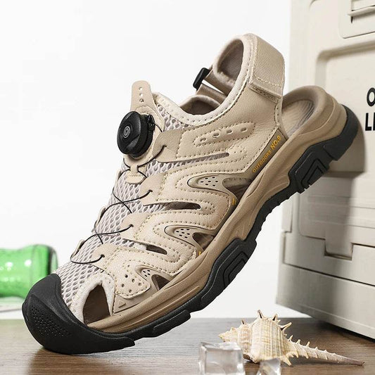 Buy Center Men's Casual Leather Sandals - Comfortable Summer Shoes - Buy Center UK