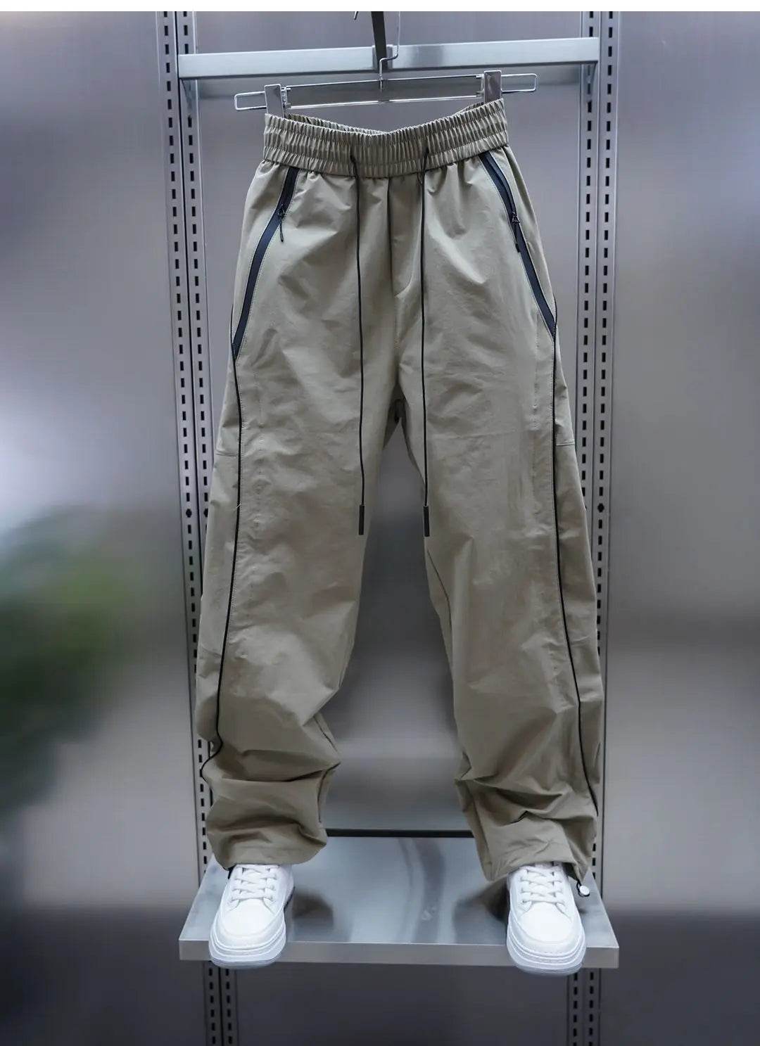 Buy Center Men's Quick-Dry Casual Pants - Elastic Waist, Wide-Leg Style - Buy Center UK
