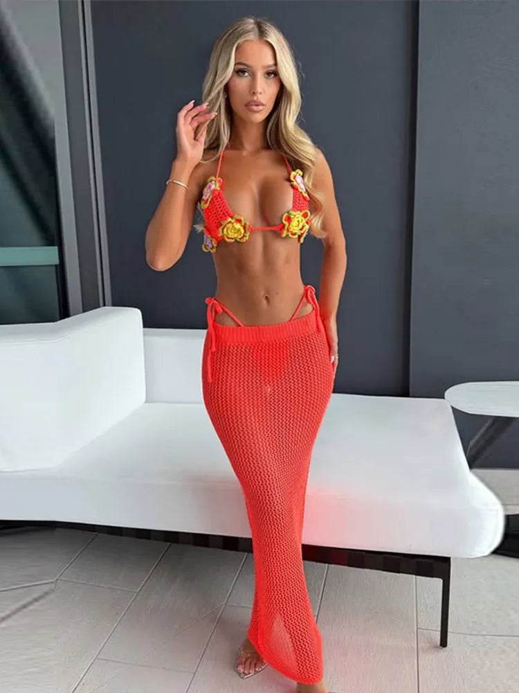 Buy Center Sexy Vest Long Skirt Set - Backless Top & Flattering Fit - Buy Center UK