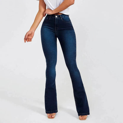 Buy Center Vintage Flare Bottom Jeans - High Waist, Casual Style - Buy Center UK