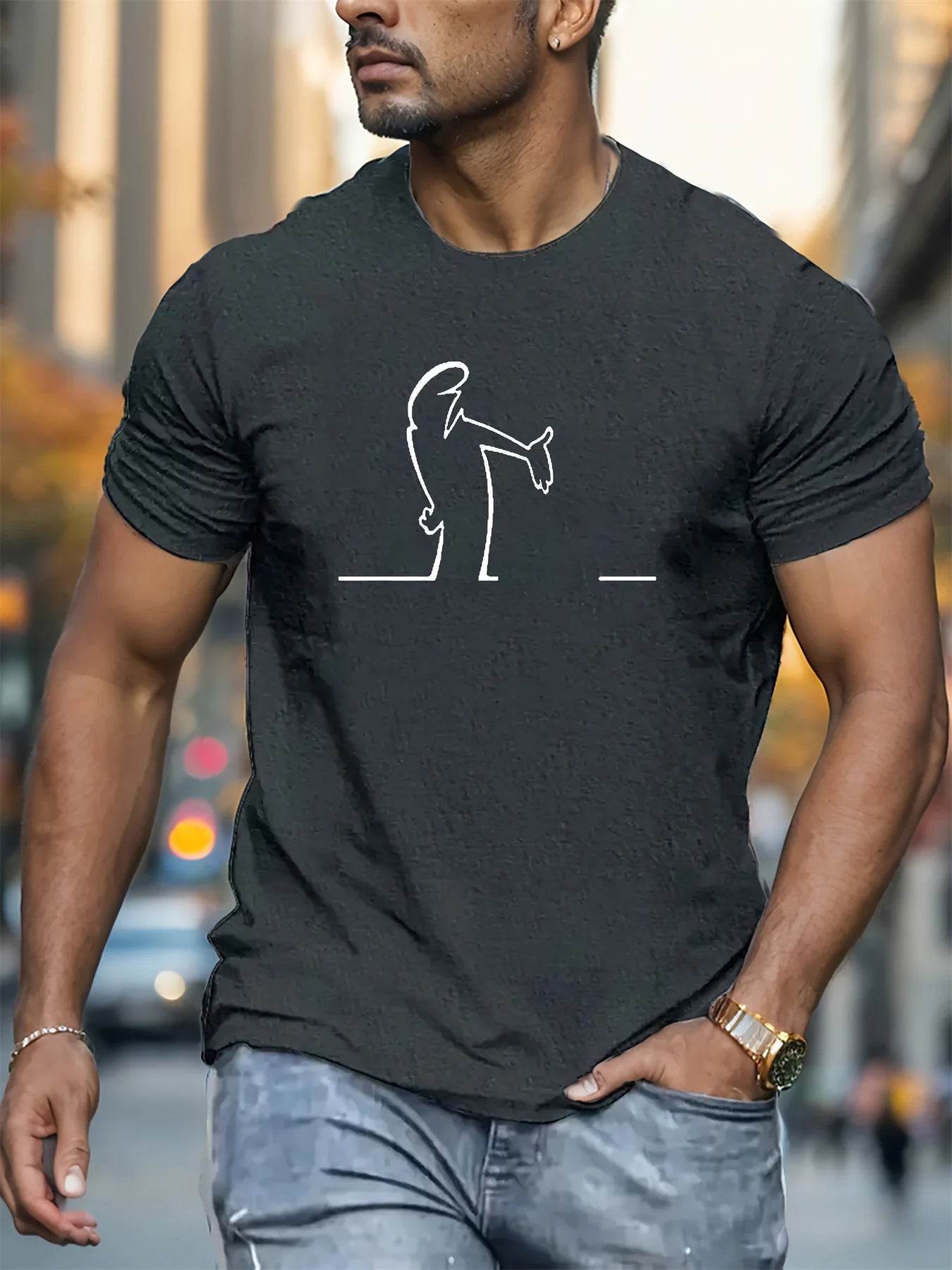 Buy Center Men's 100% Cotton Casual T-Shirt - Fun Pattern, Summer Fit - Buy Center UK