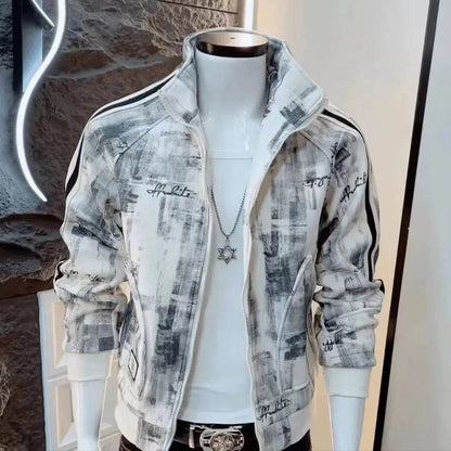 Buy Center Men's Retro Pattern Jacket - Casual Long-Sleeve Style - Buy Center UK