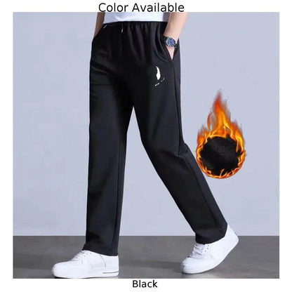 Buy Center Black Polyester Men's Thermal Pants - Warm Jogger Trousers - Buy Center UK