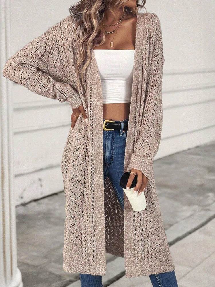 Buy Center Women's Hollow Out Cardigan Sweater - Elegant Loose Fit - Buy Center UK