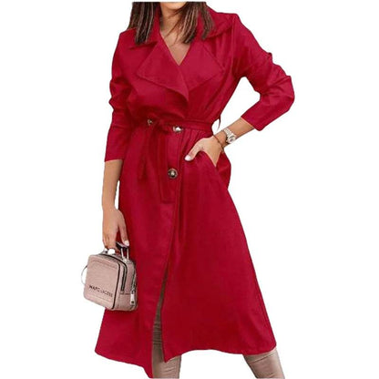 Buy Center Women's Double Breasted Wool Blend Trench Coat - Buy Center UK
