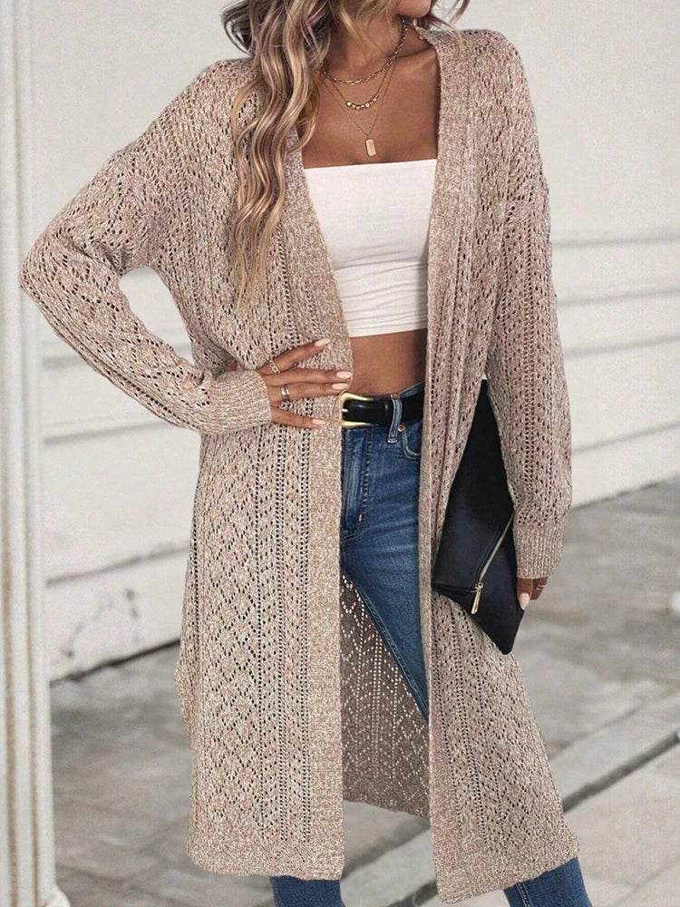 Buy Center Women's Hollow Out Cardigan Sweater - Elegant Loose Fit - Buy Center UK