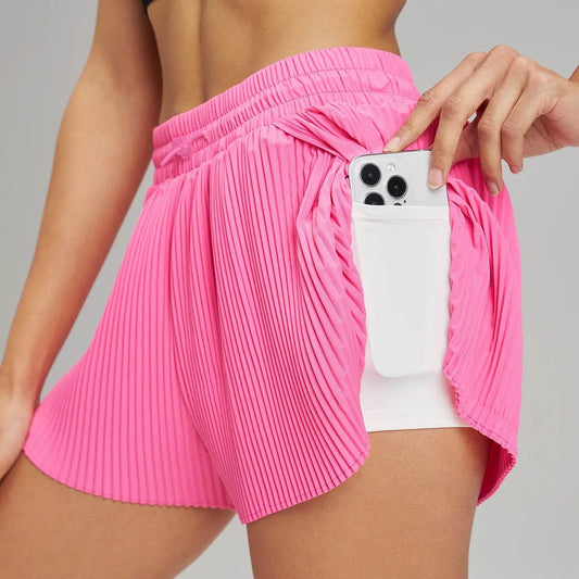 Buy Center Women's Yoga Shorts - Pleated Skirt, Quick Dry Design - Buy Center UK