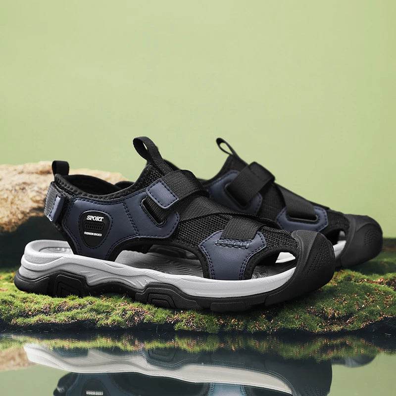 Buy Center Men's Leather Sandals - Casual Outdoor Beach Shoes - Buy Center UK