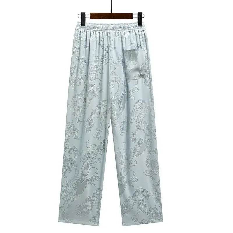 Buy Center Casual Ice Silk Tang Suit - Plus Size, Loose Fit for Men - Buy Center UK