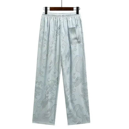 Buy Center Casual Ice Silk Tang Suit - Plus Size, Loose Fit for Men - Buy Center UK