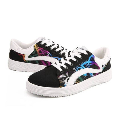 Buy Center Graffiti Print Canvas Sneakers - Casual Women’s Shoes - Buy Center UK