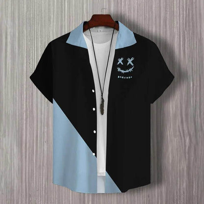 Buy Center 3D Patchwork Print Short Sleeve Shirt - Oversized Hawaiian Style - Buy Center UK