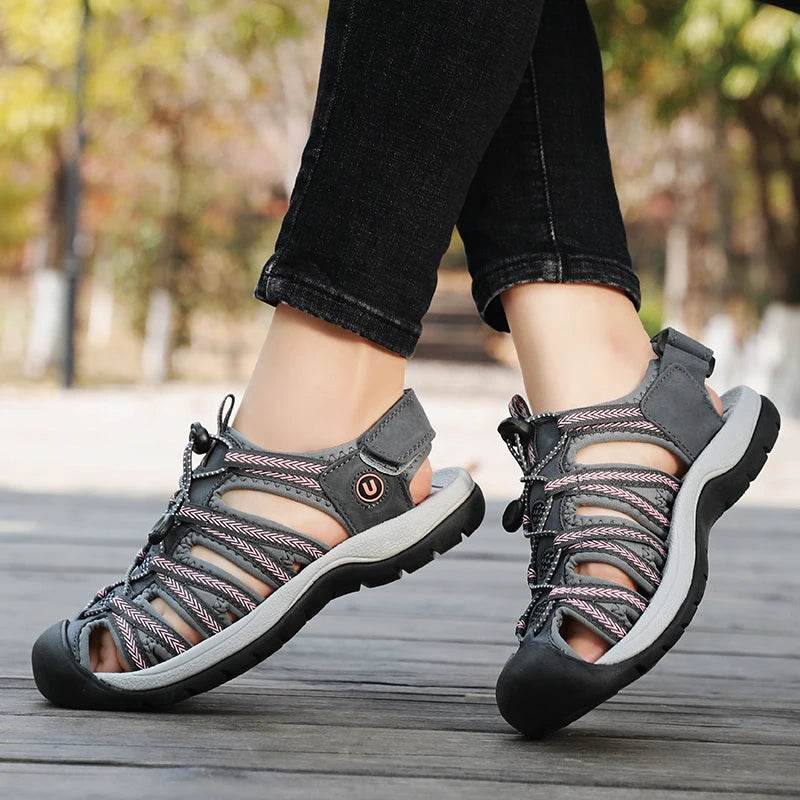 SENLONGBAO Women's Summer Leather Sandals - Comfortable Gladiator Design - Buy Center UK