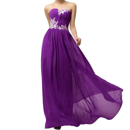 Elegant A-Line Chiffon Bridesmaid Dress - Beading & Appliques - Buy Center UK
