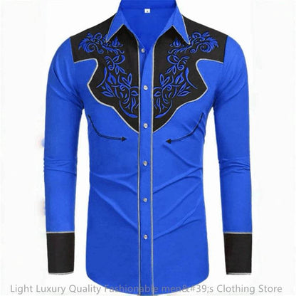 Buy Center Men's Long-Sleeved Denim Shirt - 20 Colors Available - Buy Center UK