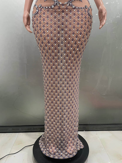 Women’s Luxury One Shoulder See Through Dress - Elegant Evening Wear - Buy Center UK