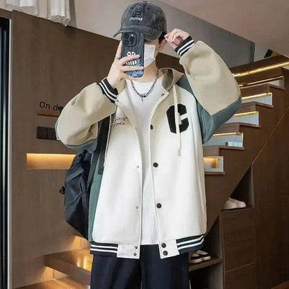 Buy Center Trendy Letter Print Hooded Jacket - Loose Fit Cardigan - Buy Center UK