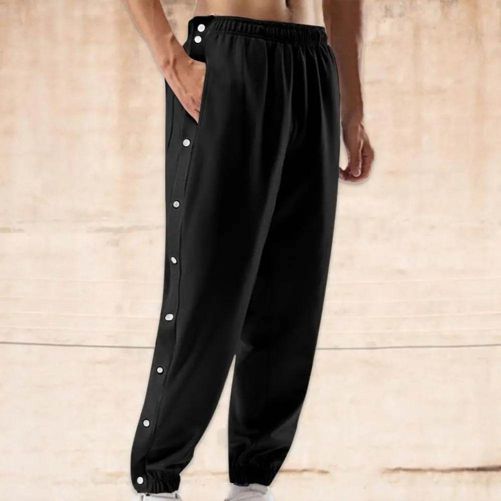 Buy Center Mid-Rise Men Sweatpants - Elastic Waist, Side Pockets - Buy Center UK