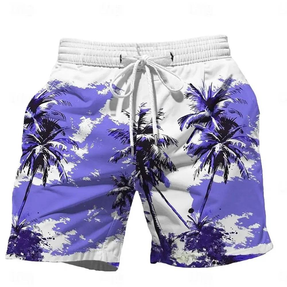 Buy Center 2024 Men's Oversized Quick Dry Shorts - Coconut Tree Print - Buy Center UK