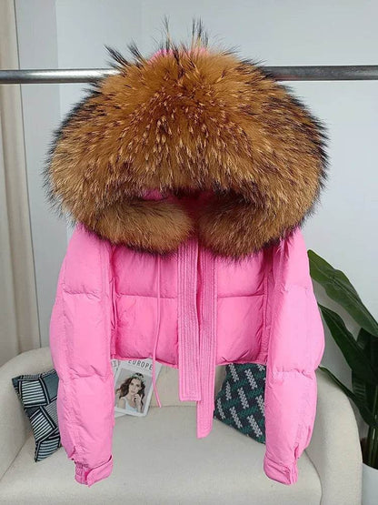 Buy Center Winter Women Jacket - Detachable Fur Collar & Duck Down - Buy Center UK