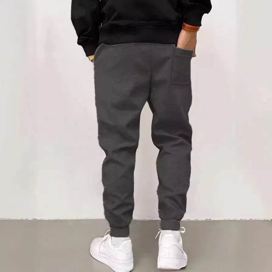 Buy Center Men's Thickened Casual Pants - Drawstring & Cuffed Ankles - Buy Center UK