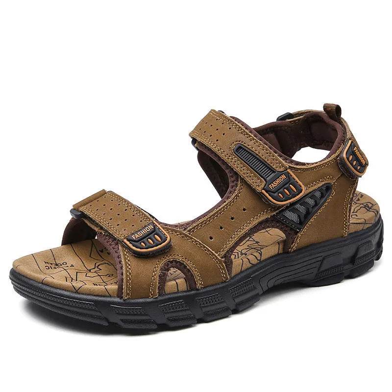Buy Center Men's Luxury Genuine Leather Sandals - Casual & Soft - Buy Center UK