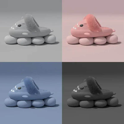 Buy Center Women's Fluffy Cloud Platform Slippers - Non-Slip Indoor - Buy Center UK