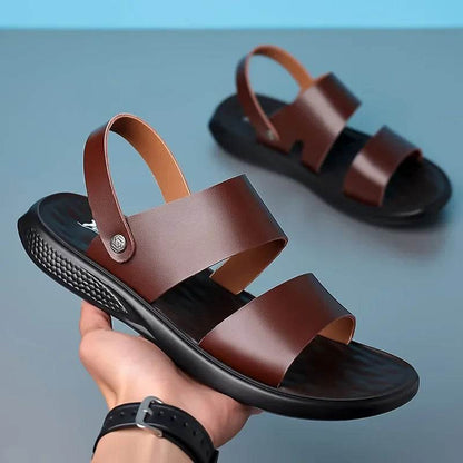 Buy Center Men's Genuine Leather Sandals - Casual Summer Fashion - Buy Center UK