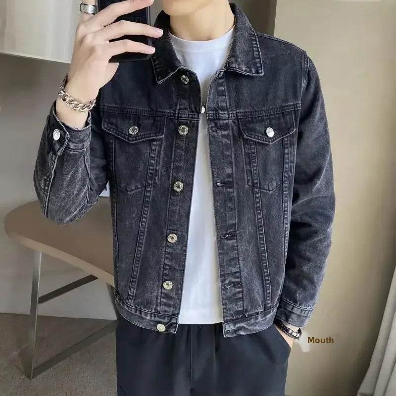 Buy Center Men's Denim Jacket - Korean Slim Fit for Autumn Style - Buy Center UK