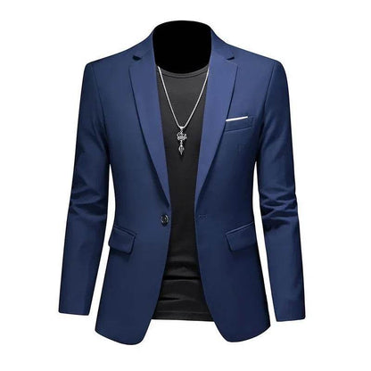 Buy Center Casual Business Blazer for Men - Solid Color Elegance - Buy Center UK