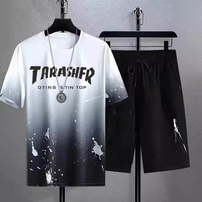 Buy Center Quick Dry Ice Silk Gradient Men's 2-Piece Set for Summer - Buy Center UK