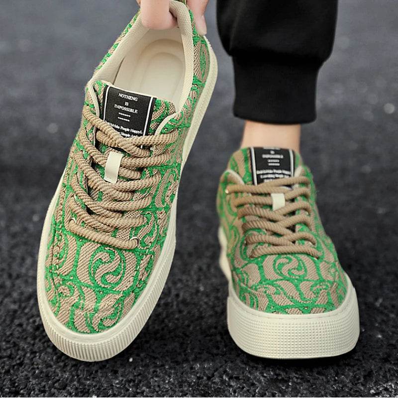 Designer Men’s Canvas Sneakers - Trendy Prints for Casual Style - Buy Center UK
