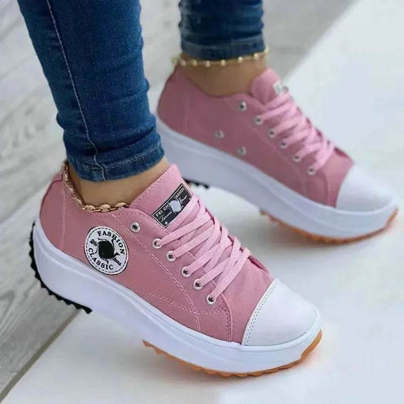 2025 Women's Canvas Sneakers - Casual Lace-Up Comfort Shoes - Buy Center UK