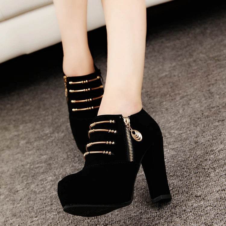 HYLXJ Women’s High Heel Ankle Boots - Summer Gladiator Pumps - Buy Center UK