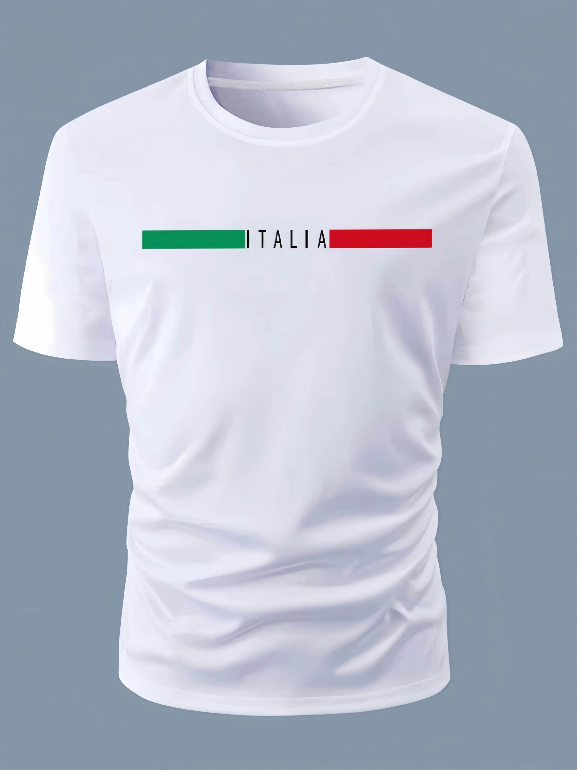 Buy Center Men's Oversized Italia Print T-Shirt - 100% Cotton Comfort - Buy Center UK