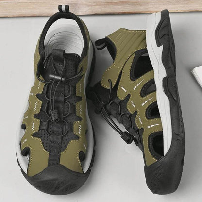 Buy Center Genuine Leather Men’s Sandals - Casual Beach Outdoor Shoes - Buy Center UK