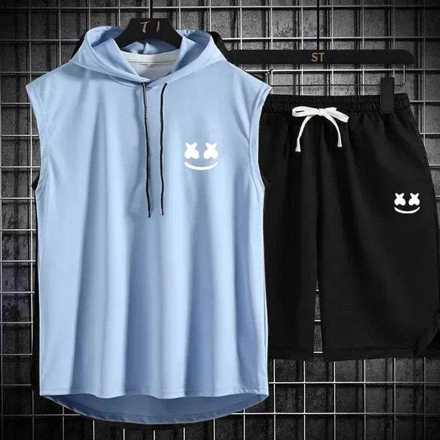Brand Summer Men's Two Piece Set - Casual T-Shirt & Shorts Suit - Buy Center UK