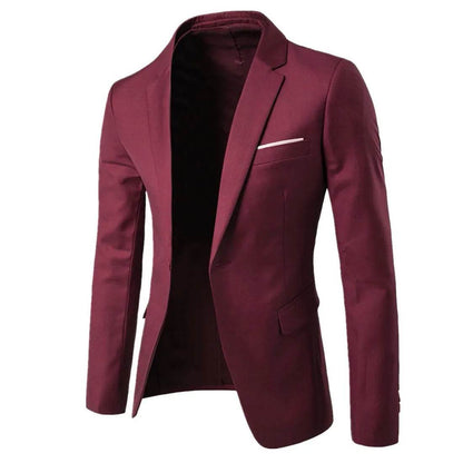 Buy Center Men's Casual Slim Fit Blazer - Korean Style, Spring Fashion - Buy Center UK