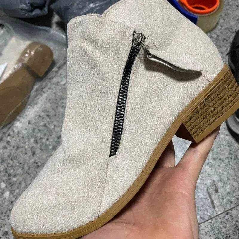 Buy Center Women's Ankle Boots - Stylish Side Zipper, Platform Heel - Buy Center UK