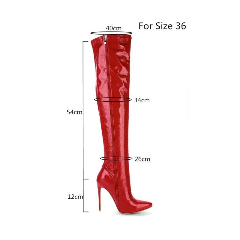 ZOGEER Women's Thigh High Boots - Sexy Red Heels Over the Knee - Buy Center UK