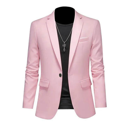 Buy Center Casual Business Blazer for Men - Solid Color Elegance - Buy Center UK