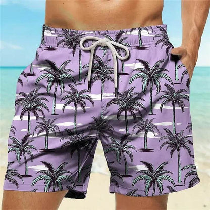 Buy Center Men's Oversized Drawstring Shorts - Quick Dry, Coconut Print - Buy Center UK