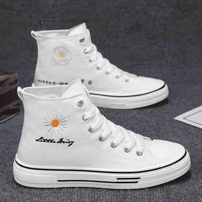 Buy Center Men’s High Top Sneakers - Breathable Canvas, Platform Style - Buy Center UK