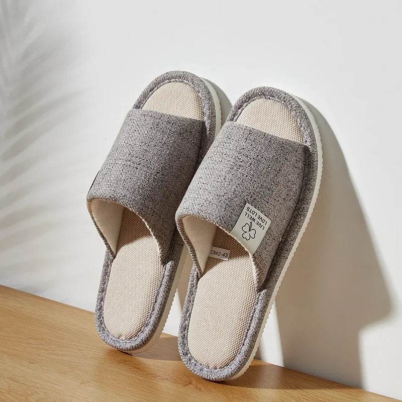 Buy Center Men’s Linen Slippers - Open-Toed, Comfortable for Home - Buy Center UK
