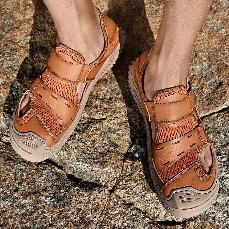 Buy Center Genuine Leather Men's Sandals - Casual Outdoor Footwear - Buy Center UK