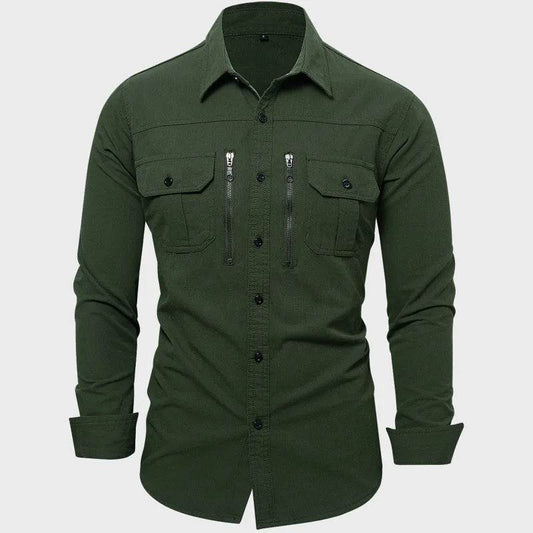 Buy Center Men's Outdoor Cargo Shirts - 100% Cotton, Multi Pocket - Buy Center UK