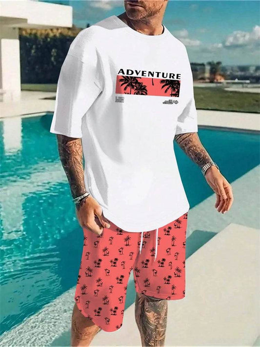 Buy Center Men's Hawaiian Coconut Print Suit - Trendy Summer Outfit - Buy Center UK