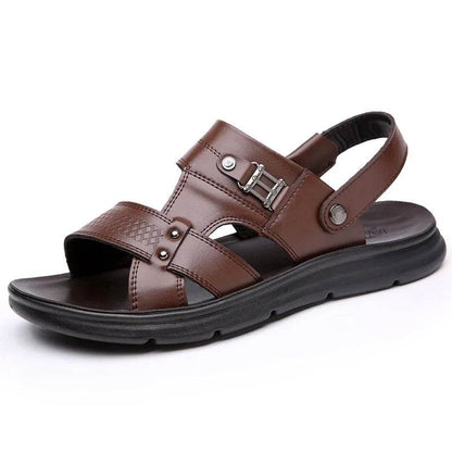 Buy Center Genuine Leather Sandals - Casual Anti-Slip Beach Shoes - Buy Center UK